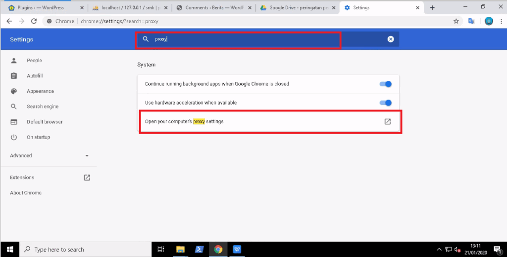google chrome tidak tersambung internet